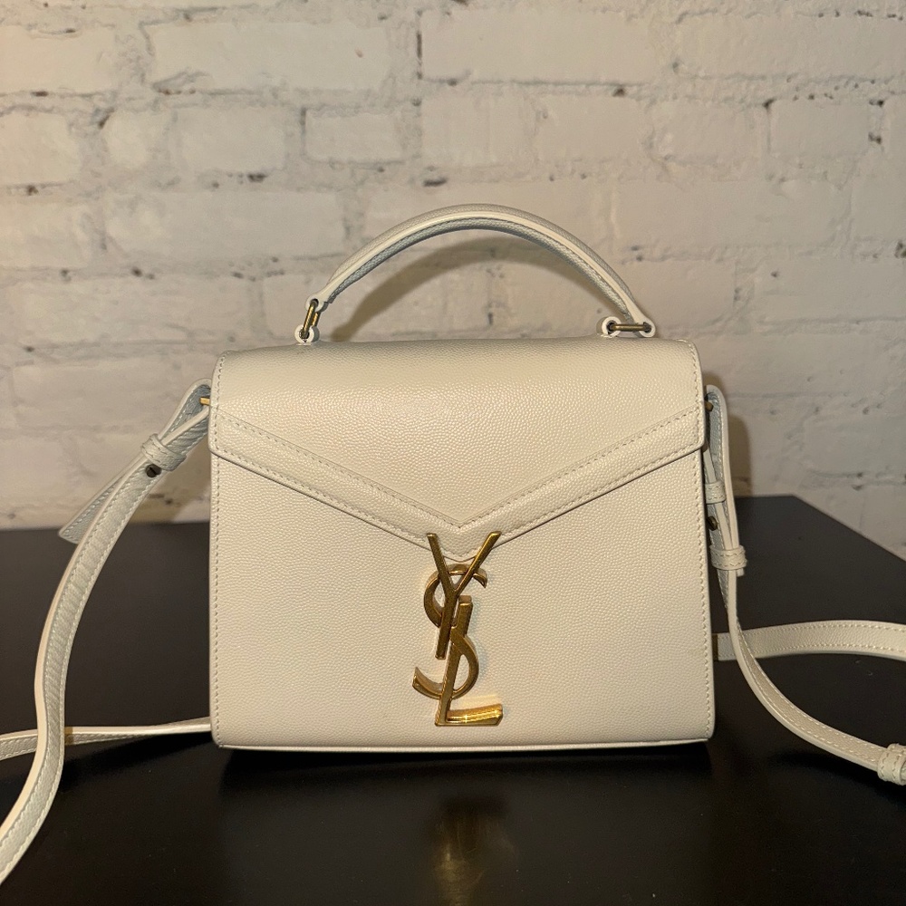 YSL Cassandra Mini Top Handle Bag In Grain De Poudre Embossed Leather